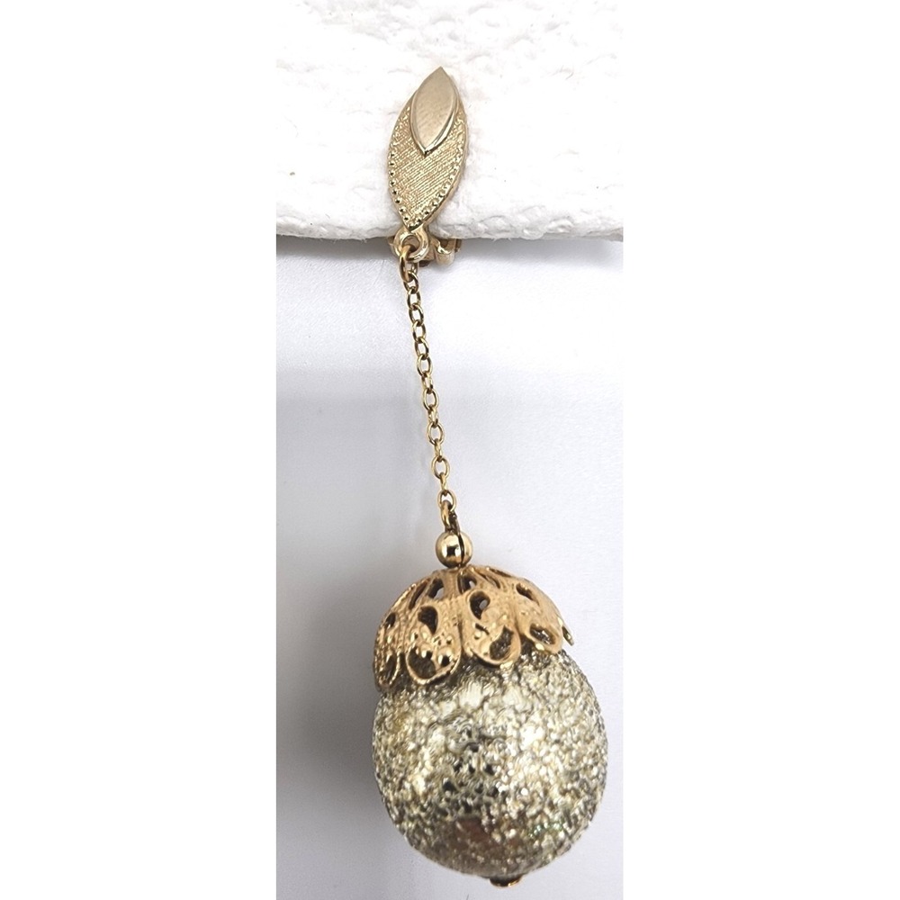Lewis Segal California Signed Designer Vintage Gold Tone Dangle Drop Earrings - Picture 5 of 15